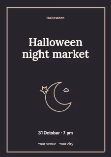 Halloween night market flyer template · Framed editorial
