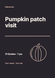 Pumpkin patch visit flyer template · Typography & ornament