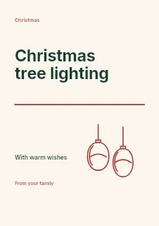 Christmas tree lighting flyer template · Typography & ornament