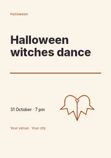 Halloween witches dance flyer template · Typography & ornament