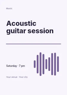 Acoustic guitar session flyer template · Typography & ornament