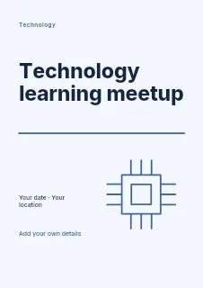 Technology learning meetup flyer template · Typography & ornament