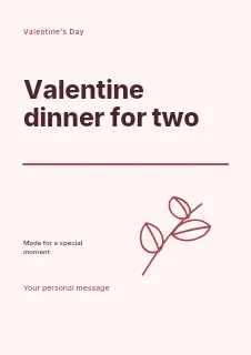 Valentine dinner for two flyer template · Typography & ornament