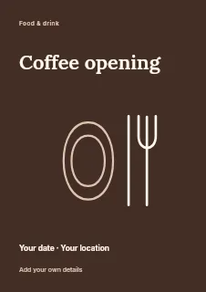 Spring Coffee Opening flyer template · Fine-line cover