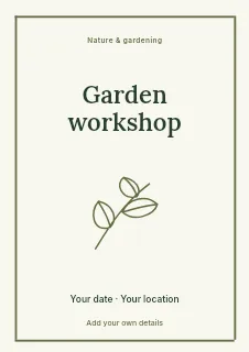 Spring Garden Workshop flyer template · Framed editorial