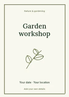 Spring Garden Workshop flyer template · Framed editorial