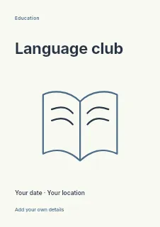 Spring Language Club flyer template · Fine-line cover