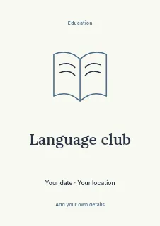 Spring Language Club flyer template · Illustrated folio