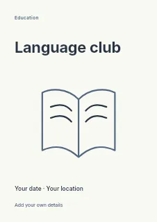 Spring Language Club flyer template · Fine-line cover