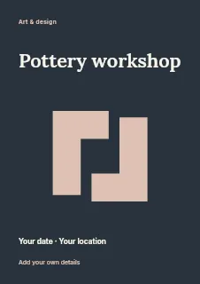 Spring Pottery Workshop flyer template · Fine-line cover