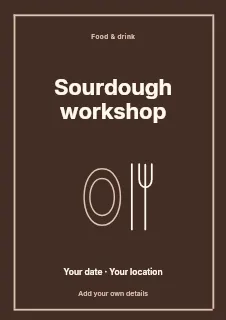 Spring Sourdough Workshop flyer template · Framed editorial