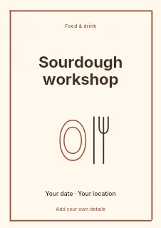 Spring Sourdough Workshop flyer template · Framed editorial