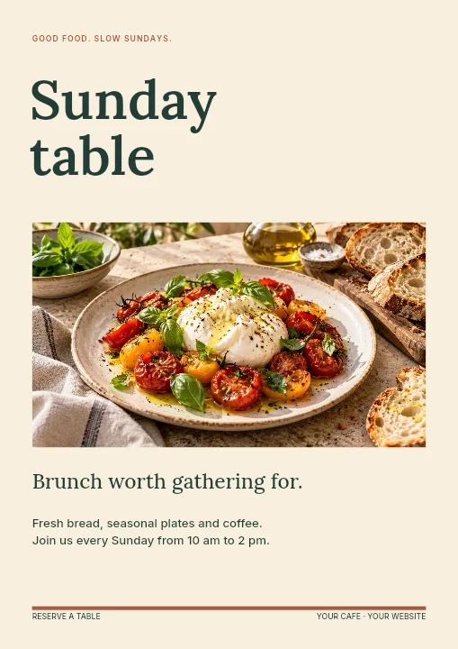 Sunday table flyer template · Brunch flyer