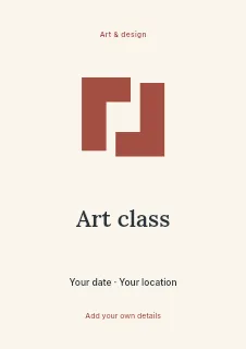 Summer Art Class flyer template · Illustrated folio