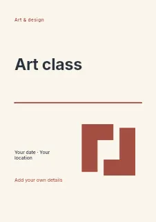 Summer Art Class flyer template · Typography & ornament