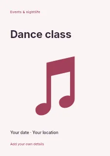 Summer Dance Class flyer template · Fine-line cover
