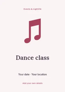 Summer Dance Class flyer template · Illustrated folio