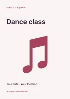 Summer Dance Class flyer template · Fine-line cover