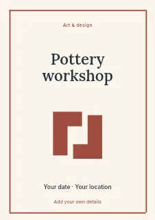 Summer Pottery Workshop flyer template · Framed editorial