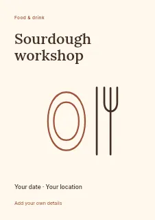 Summer Sourdough Workshop flyer template · Fine-line cover