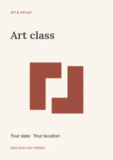 Weekend Art Class flyer template · Fine-line cover