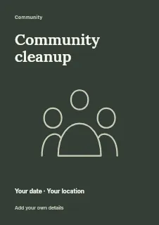 Weekend Community Cleanup flyer template · Fine-line cover