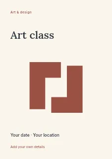 Winter Art Class flyer template · Fine-line cover