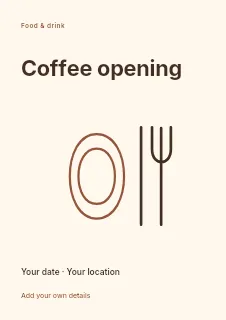 Winter Coffee Opening flyer template · Fine-line cover