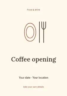 Winter Coffee Opening flyer template · Illustrated folio