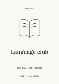 Winter Language Club flyer template · Illustrated folio
