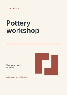 Winter Pottery Workshop flyer template · Typography & ornament