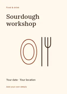 Winter Sourdough Workshop flyer template · Fine-line cover