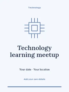 Technology learning meetup greeting card template · Botanical invitation