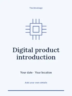 Digital product introduction greeting card template · Botanical invitation