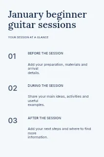 January beginner guitar sessions infographic template · Structured infographics