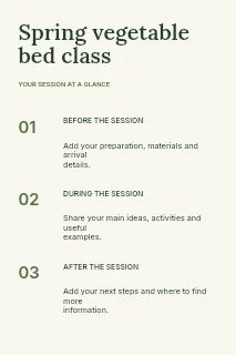 Spring vegetable bed class infographic template · Structured infographics