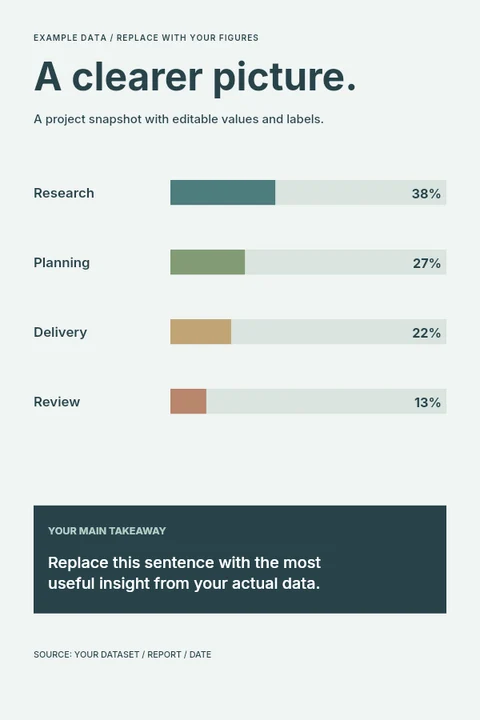 Editable project data infographic template