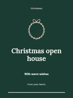 Christmas open house invitation template · Botanical invitation