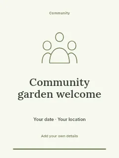 Community garden welcome invitation template · Botanical invitation