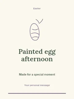 Painted egg afternoon invitation template · Botanical invitation