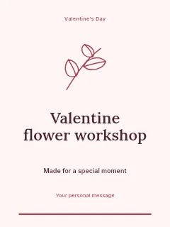 Valentine flower workshop invitation template · Botanical invitation