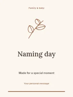 Autumn Naming Day invitation template · Botanical invitation