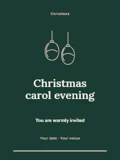 Christmas carol evening invitation template · Botanical invitation