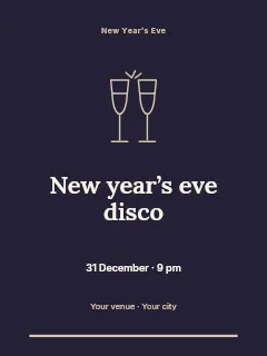 New Year’s Eve disco invitation template · Botanical invitation