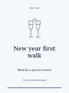 New Year first walk invitation template · Botanical invitation