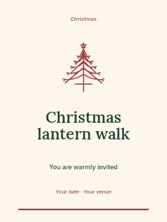 Christmas lantern walk invitation template · Botanical invitation