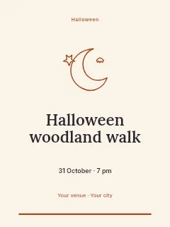 Halloween woodland walk invitation template · Botanical invitation