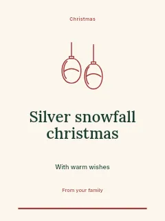 Silver snowfall Christmas invitation template · Botanical invitation