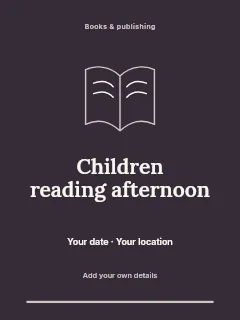 Children reading afternoon invitation template · Botanical invitation