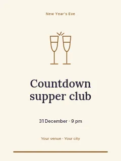 Countdown supper club invitation template · Botanical invitation